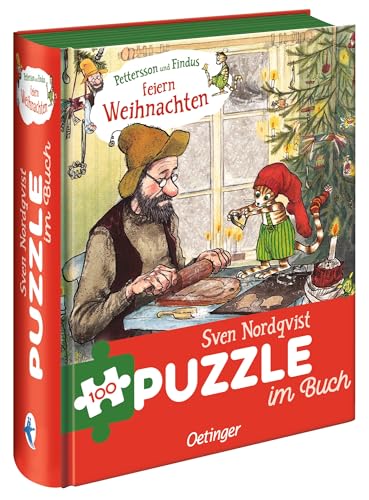 Preisvergleich Produktbild Pettersson und Findus feiern Weihnachten. Puzzle im Buch. 100 Teile