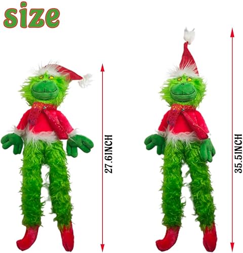 Miniatura 3 de DONGYING Grinchmas (30 pulgadas) Decoración de Navidad Almohada de Navidad Muñeca de monstruo verde Muñeco de peluche adecuado para árbol de Navidad