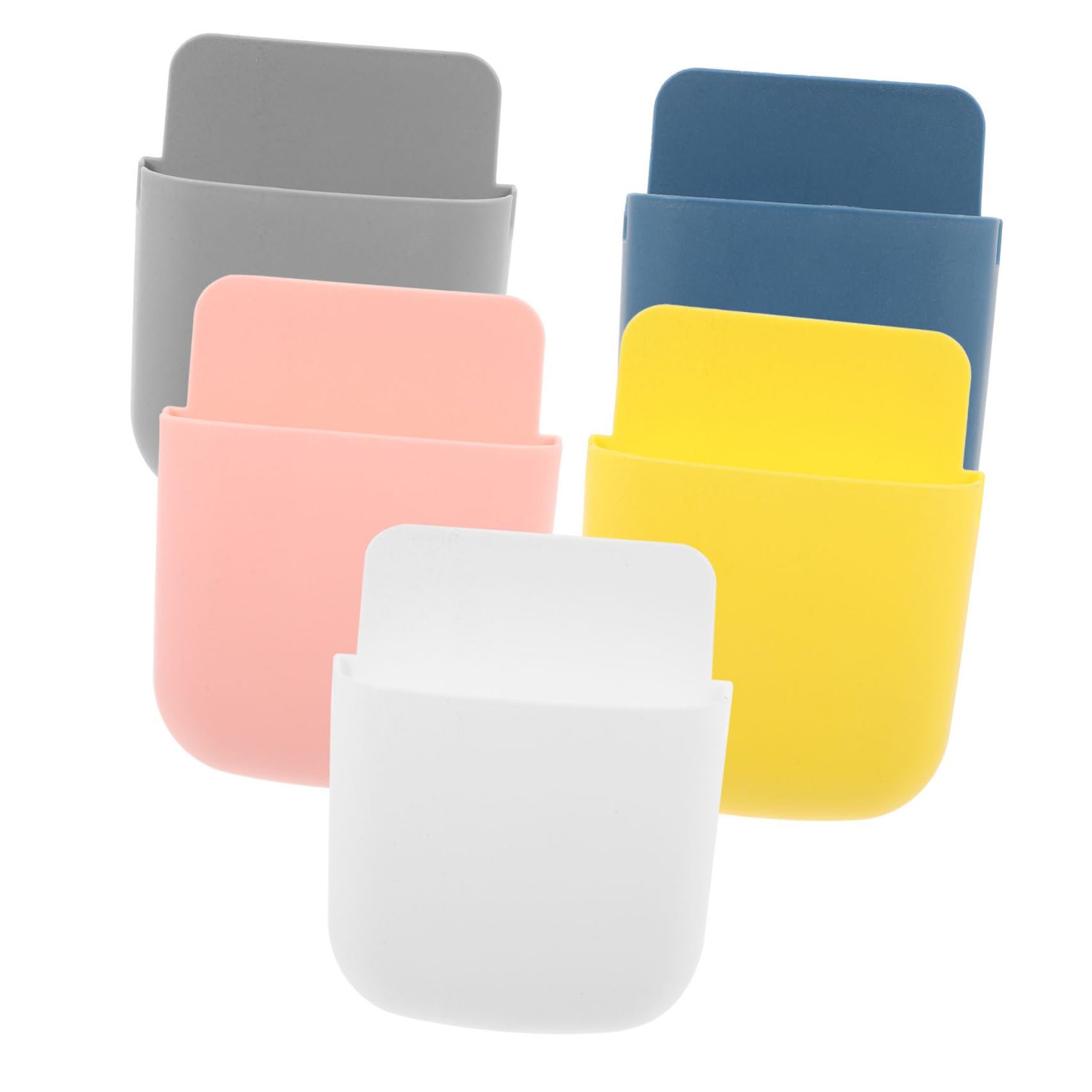 OSALADI 5Pcs Wall Mounted Storage Box Punch Organizer for Living Room Bedroom Kitchen Lightweight Material Yellow Blue White Grey Pink Creative Storage Holder