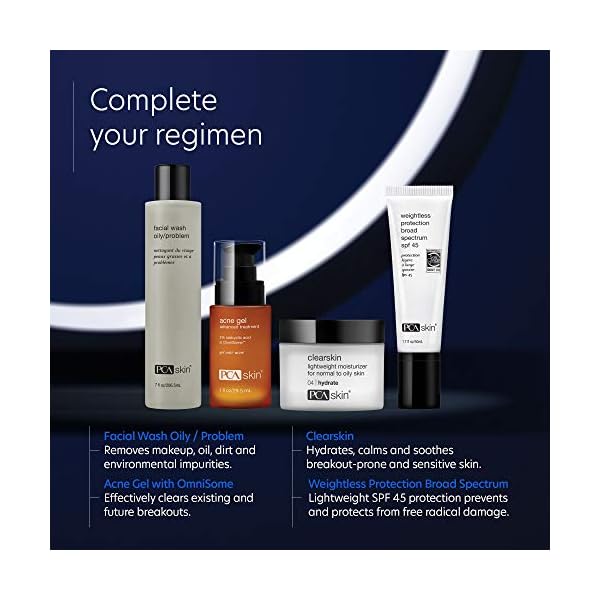 PCA SKIN Clearskin Lightweight Face Moisturizer for Oily Skin, Daily Hydrating Facial Moisturizer for Oily, Acne-Prone, and Sensitive Skin, Quick Absorbing, Reduces Discolorations, 1.7 oz Jar