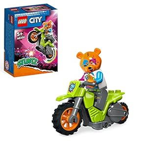 LEGO 60356 City Stuntz Bären-Stuntbike Schwungradbetriebenes Motorrad-Spielzeug Mit Rennfahrer Minifigur Für Spannende Sprünge Und Tricks Als Kleines Geschenk