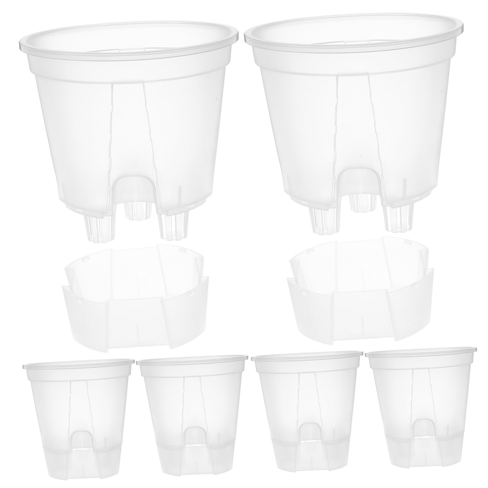 BESPORTBLE 6 Pièces Bassin De Montagne Vert Transparent Jardinières Auto-drainantes D'intérieur Pots De Pépinière Pot De Fleur Transparent Citrouille Pots De Fleurs avec Drainage Pot Clair PP