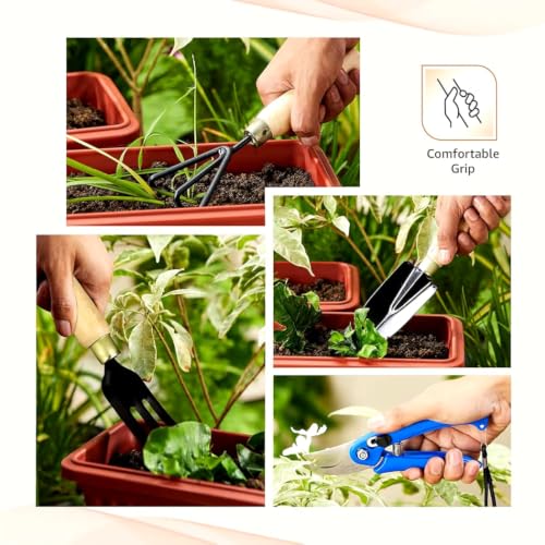 Image of Garden Tools for Home & Nursery Use | Hand Tools for Plant Care & Gardening (4 Pcs Garden Tool Set)