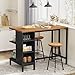 LITTLE TREE Kitchen Island with 5 Storage Shelves, 43 Inch Kitchen Shelf Coffee Bar Table with Large Worktop, Industrial Butcher Block Island, Space Saving, Dark Walnut（Stools Not Included）