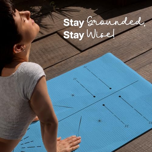 Image of WiseLife Dual Layer TPE Yoga Mat + Carry Strap for Women and Men | Non-Slip Textured Extra Wide & Thick | Pro Balance TPE Exercise Mat For Home, Pilates, Gym & Fitness (6MM, Cyan Blue)