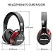 Bluedio U (UFO) PPS 8 Drivers High-End Bluetooth Headphones Revolution/3D Sound Effect/Aluminum Alloy Build/Hi-Fi Rank Wireless&Wired Over-Ear headsets with Carrying Hard case Gift (Black and Red)