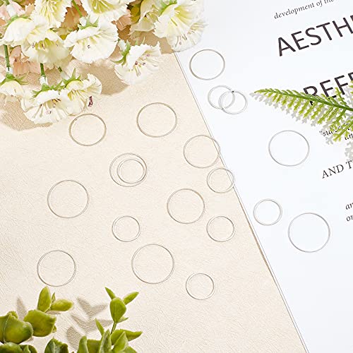 SUNNYCLUE 120Pcs 4 Sizes Earrings Beading Hoop Linking Ring Hollow Charms Earring Finding Charm Connector Links for DIY Crafts Earring Necklace Resin Pendant Making - Image 4