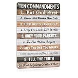 Ten Commandments Vintage Metal Tin Signs Plaque Poster for Home Bedroom Office Church Wall Decor Christian Gifts 8x12 Inch -  SJHKFJKLA