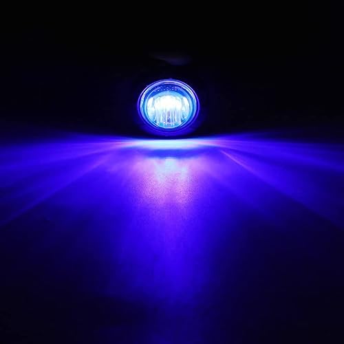 Miniatura 2 de 10 unidades selladas impermeables azules de 34 pulgadas, mini luz LED redonda delantera y trasera, indicador lateral trasero con bala, marcador de
