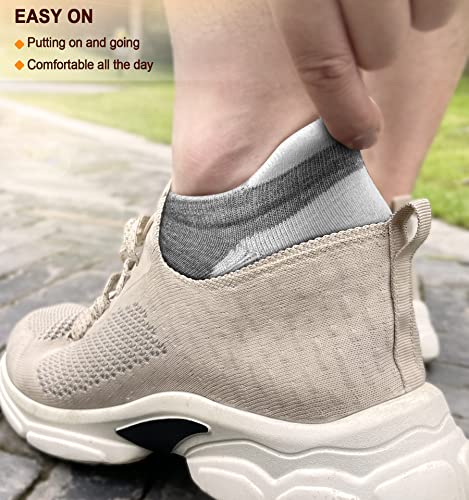 Image of BULLIANT Socks For Women 6Pairs-Womens Athletic Ankle Socks No Show Cushioned for Walking Running-Compression Arch Support