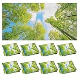 Forest Magnetic Light Covers 8-Pack (2×4 ft) – Tree Canopy Ceiling Filters, Tool-Free Magnetic Mount, Flame-Resistant, Soft Ambient Lighting, Classroom/Home/Office