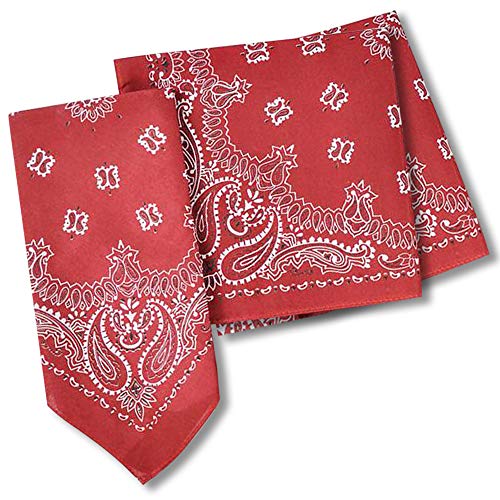 ArtCreativity Red Paisley Bandanas for Kids and Adults, Pack of 3 Polyester Bandana Headbands, Bandanas for Costume, Toy Story Party Favors, Cowboy Supplies, Decorations