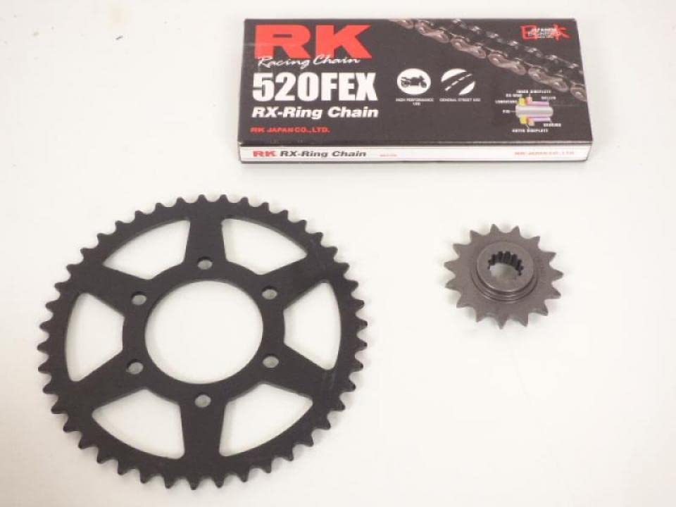 Kit chaîne France Equipement compatible avec Moto Kawasaki 750 Z750 2004 à 2012 15X43 pas 520 FEX