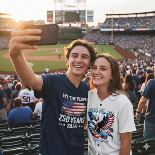 Camiseta de béisbol personalizada para el 250 aniversario de EE. UU., diseño patriótico 1776-2026 miniatura 5