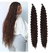 Dark Brown Deep Wave Crochet Hair for Boho Braids 4# Synthetic Boho Hair for Braiding