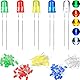 DAOKAI LED Leuchtdiode,5mm mehrfarbiger Rundkopf 2pin Leuchtdiode extra hell 5 Farben (Rot, Gelb, Blau, Grün und Weiß) für DIY-Elektronikexperimente(100 Stück)