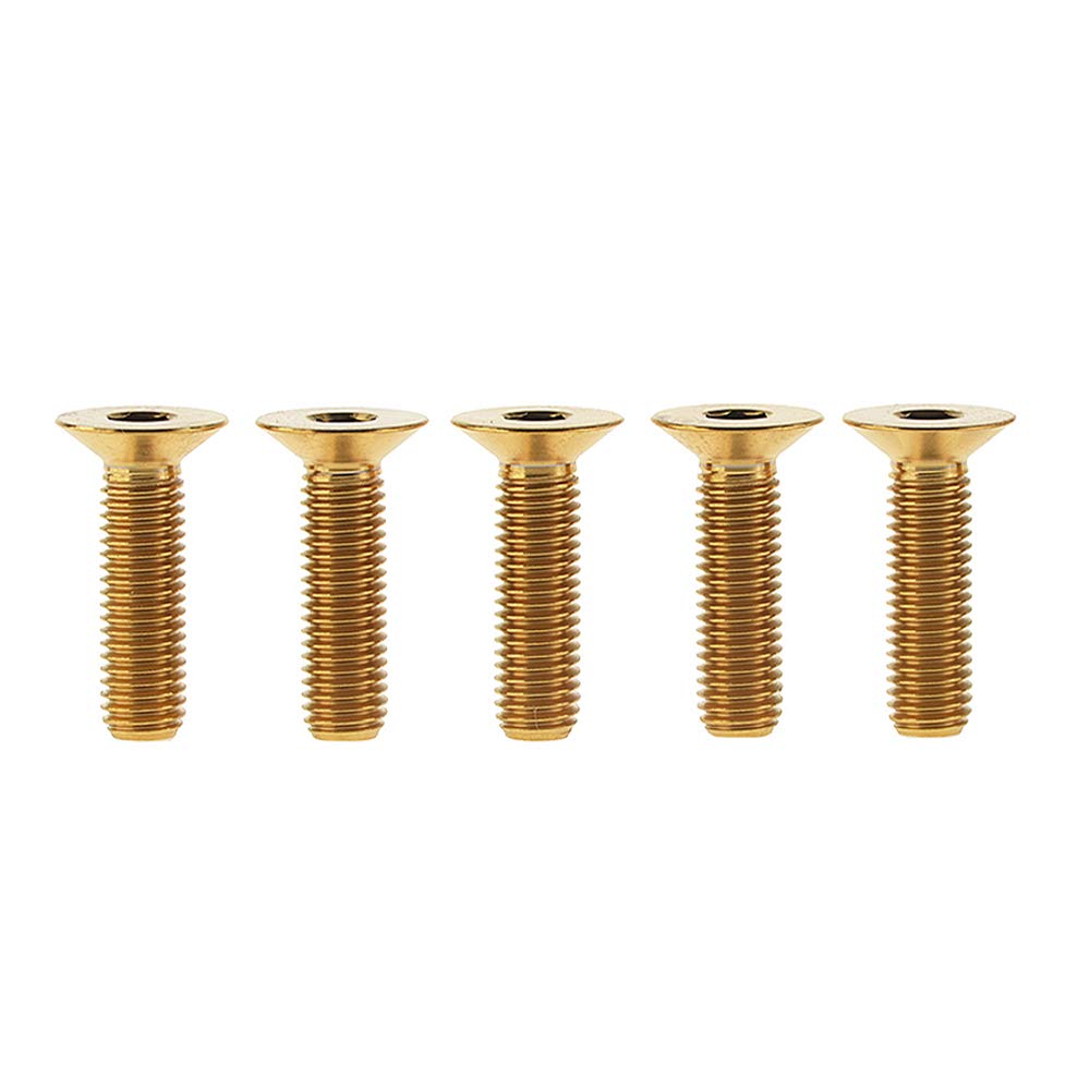 DWAMMEBRS Bolts DIN7991 M6x10 12 15 20 25 30 35 40 45mm Countersunk Hex Socket Screws Pack of 5(Gold,M6x25mm)