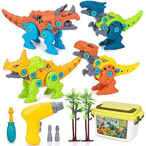 Boys Toys for 3 4 5 Year Old, Toys for Boys Age 4-5, Boy Gifts Age 4, Dinosaur Toys for Kids Boys Gifts, DIY Build Dinosaurs Set Educational Games Learning Toys for 6 7 8 9 10 Year Old Boys Girls Cover