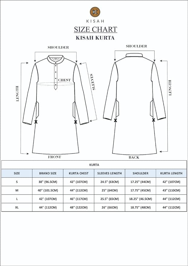 Kisah Men's Kurta, Cream Cotton Blend, Printed Regular Fit Mandarin Collar Long Sleeves (S)