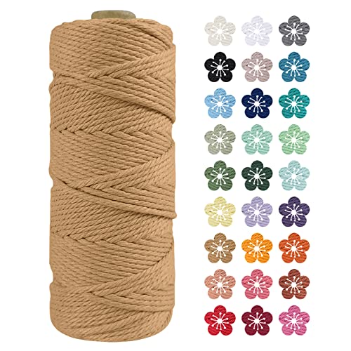 LEREATI Macrame Cord 2mm x 100m, Thick Macrame Rope Natural Cotton Rope Craft String