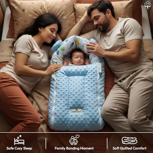 Image of StarAndDaisy 3 in 1 Baby Sleeping Bag /Baby Bedding Set for New Born, Baby Bed for New Born /Very Soft & Comfortable Sleeping Bag for Baby Bed for 0-12 Months /Foldable & Washable Cotton Design -White