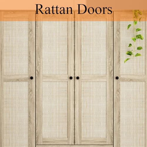 Rattan-Armoire-Wardrobe-Closet-with-7-Shelves-5-Drawers-Hanging-Bars-59-L-Wooden-Wardrobe-Clothes-Storage-Cabinet-for-Bedroom-Guest-Room-Brown Rattan Armoire Wardrobe Closet with 7 Shelves 5 Drawers Hanging Bars 59 L Wooden Wardrobe Clothes Storage Cabinet for Bedroom Guest Room Brown