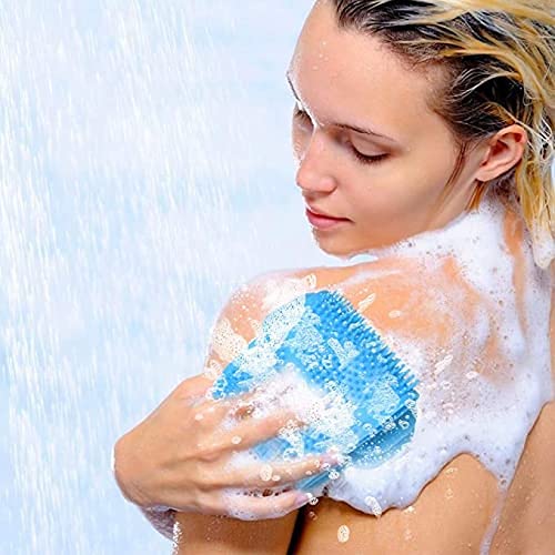 Gitesh Sales Body Brush Back Scrubber, Silicone Bath Shower Brush for Women and Man, Soft Body Scrubber with Massage Particles, Double-sided Use Extended 29 inches