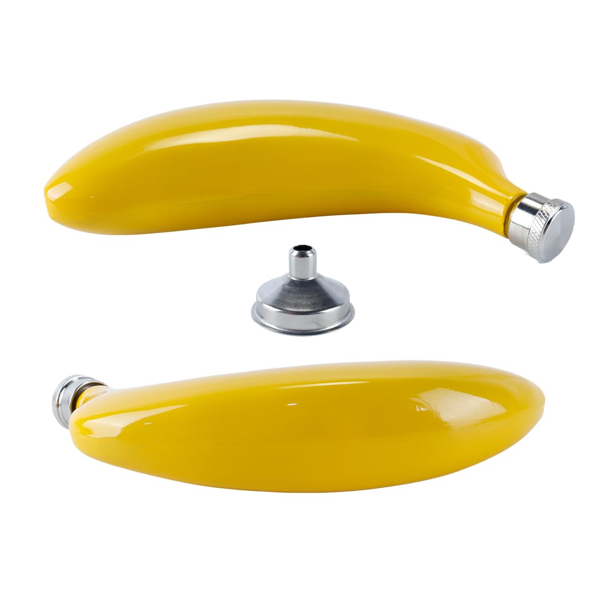 Ausi Stainless Steel Hip Flask, 5 Oz Banana Bottle, Piston Whisky Banana Shape Bottle for Rum Vodka Travel Camping Hiking