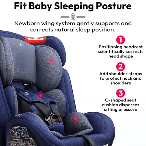Image of StarAndDaisy Baby Car Seat 0 to 12 Years /Convertible Car Seat for Baby with 5 Points Safety Belt & 3 Lavel Adjustable Reclining /Baby Car seat with Forward & Rearward Facing Mode - Blue