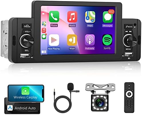 Autoradio 1 Din Con CarPlay E Android Auto - 9 Pollici Touchscreen, Bluetooth, Telecamera Posteriore, USB Tipo-C - Foto 7