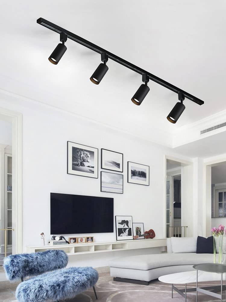 ANGLE10 （WH-AG10-BK） Ketom Ceiling Spot Lights Indoor: 4 Lights Led Semi Flush