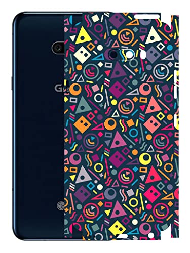 Image of AtOdds - LG G8X ThinQ Mobile Back Skin Rear Screen Guard Protector Film Wrap (Coverage - Back+Camera+Sides) (Shapes Graffiti)