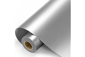 Silver Sticker Paper: 12"x11FT Premium Silver Vinyl Sheets for Crafting Excellence