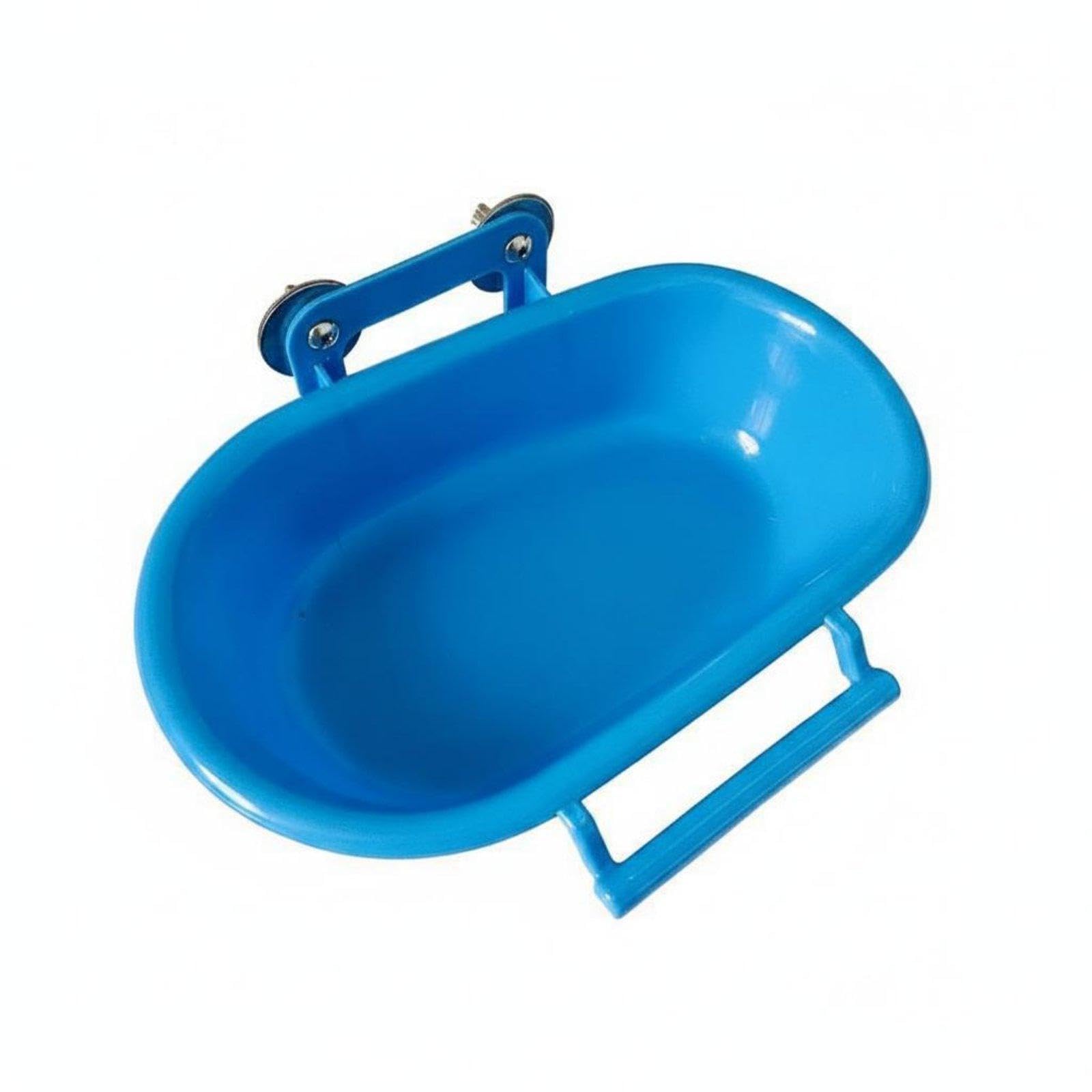 Parrot Bath Bowl Dual Use Bird Cage Bath-Simple to Install Cage Bird Feeder Tray Large Blue Bath Box-image-46