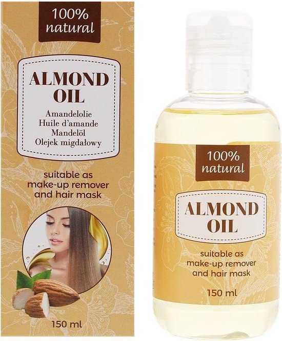 mascot Almond Oil 150 ml Face and Body Care - For Skin and Hair | 100% Pure and Natural Base Oil | 100% Natural | Makeup Remover and Hair Mask