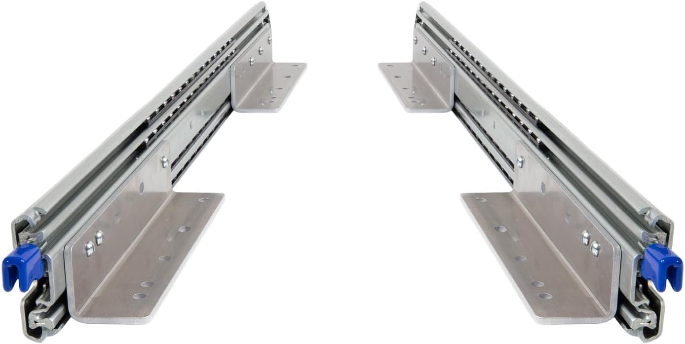 BRASOM Guide per cassetti con supporti per cassetti - Guide per cassetti da 300 mm, 250 kg, 12 pollici, Heavy Duty, bloccaggio in/fuori dal sistema di guide per cassetti, cuscinetti a sfera, sinistra