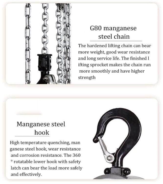 Manual Hand Lift Steel Chain Block Hand Chain Hoist, 250/500kg Chain Hoist, 3-m Lifting Height, for Lifting & Pulling Equipment,250KG*3M