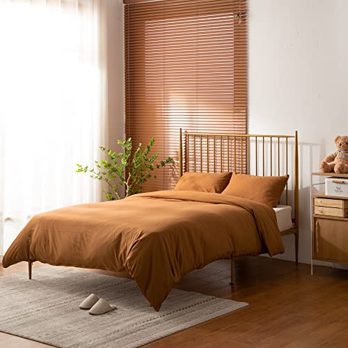 Tocomoa Duvet Cover Queen Burnt Orange, 100% Microfiber Rust Comforter Cover Set, Ultra Soft 3 Pieces Bedding Set With 1 Duvet Cover And 2 Pillowcases #TOP1