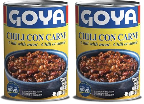 Goya Chili con Carne, Delicioso Platillo Tradicional, con Carne de Cerdo, Frijoles y Chiles, Ideal para Compartir (Paquete de 2)