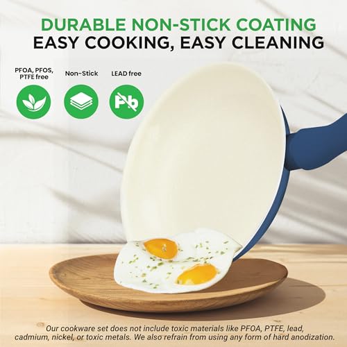 Image of Nutrichef 54 Piece Professional Grade Complete Home Kitchen Cookware Set, Ceramic Non-Stick Bakeware, Pot and Pans Kit, Cool-Touch Handles, Safe for Gas, Electric, Induction Cooktops, Easy Clean