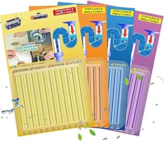 Drain Sticks Drain Stix Drain Cleaner & Deodorizer Sticks Drainstix for Clogs Kitchen Bathroom Sinks Unclog Eliminate Odor Septic Tank(48pack)