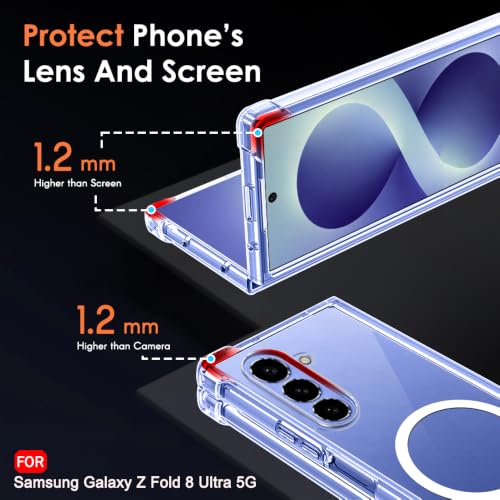 Image of TheGiftKart Crystal Clear Back Cover Case for Samsung Galaxy Z Fold 8 Ultra 5G Compatible with MagSafe | Shock Proof 360 Degree Protection | Hard Back Cover Case (PC & TPU, Transparent Bumper)