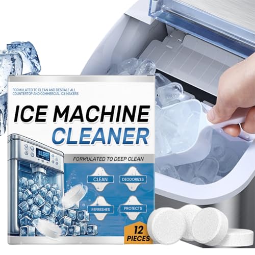 Ice Machine Cleaner Maker Descaler,Machine Cleaner Deep Clean,Washing Tablets,Cleaning Table-ts,12 Clean Tabl-ets for Ice Makers,Descaling Table-ts,Descaler Tab-lets,Limescale Remover