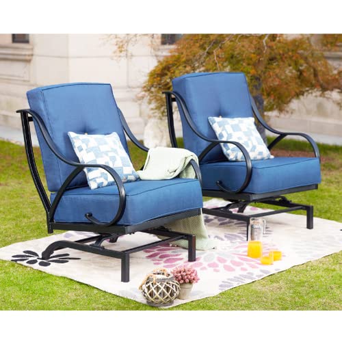 Image of LOKATSE HOME Outdoor 2 Piece Patio Chairs Dining Bistro Conversation Set Metal Frame Furniture with Cushion