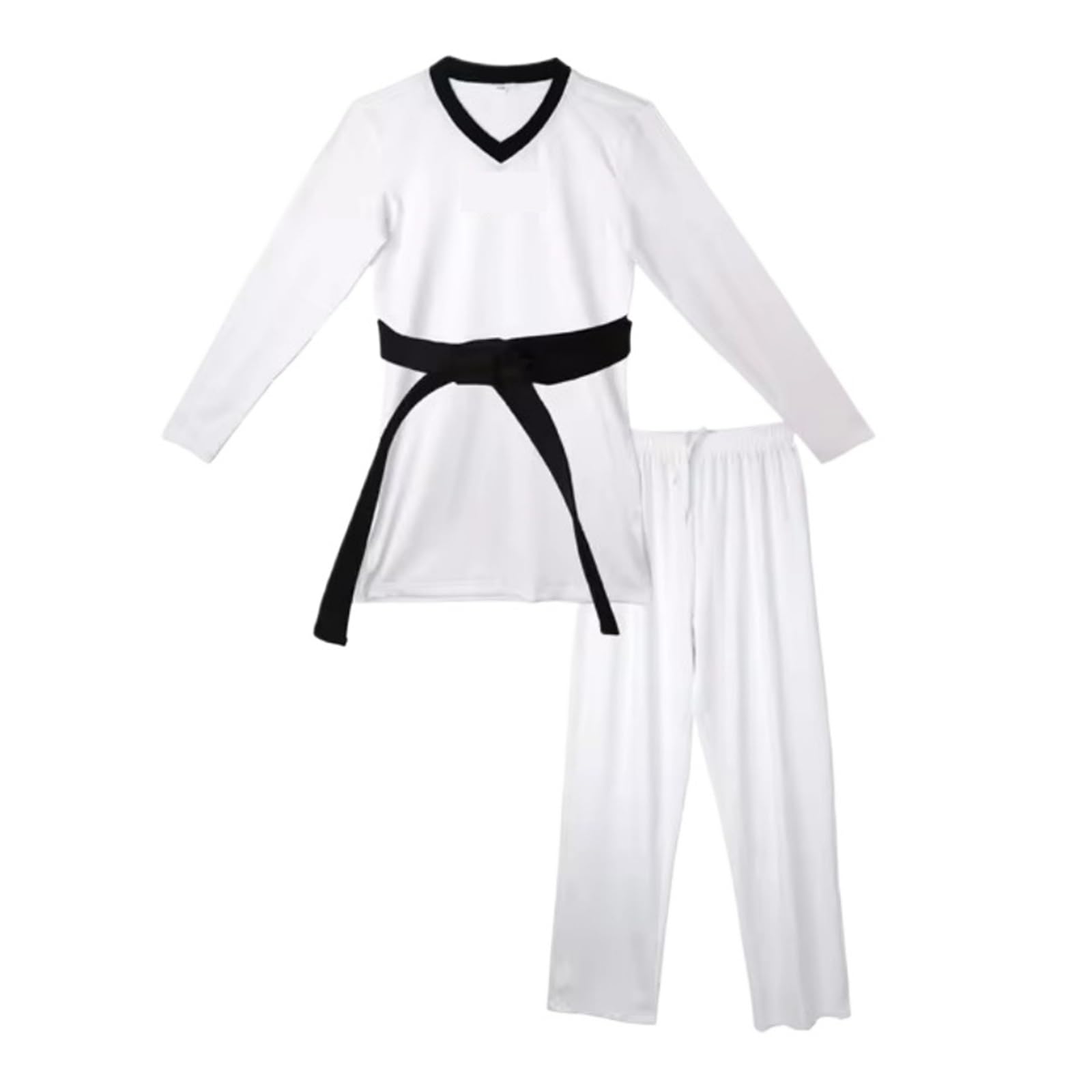 Uniformi Taekwondo elasticizzate ad asciugatura rapida Tuta da competizione unisex Combat Fighter Dobok 110-200 cm Bianca per Karate, Aikido