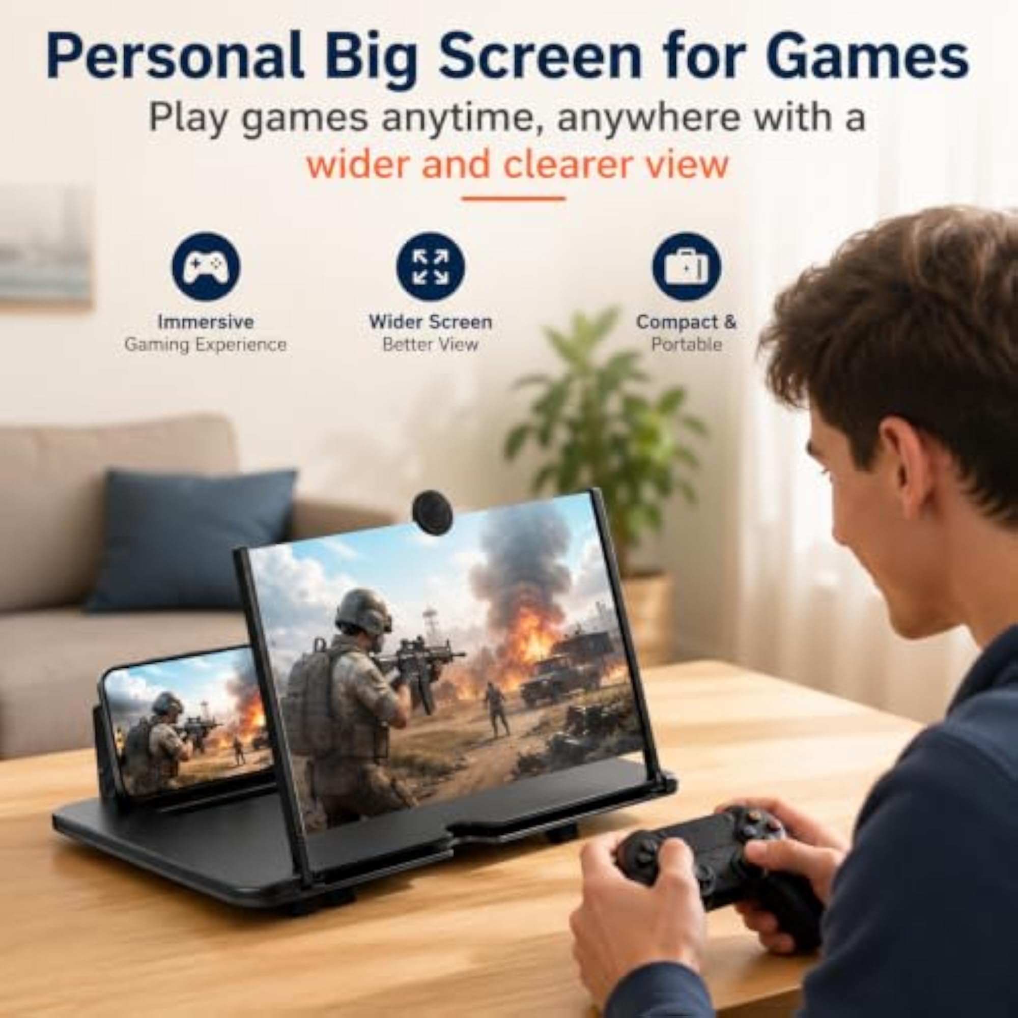 3D HD Screen Magnifier & Phone Holder, Eye Protection