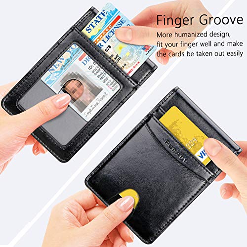 FurArt Bifold Wallet, Genuine Leather Slim Minimalist Wallets with Money Clips, RFID Blocking,Credit Card Holder - Thumbnail 4