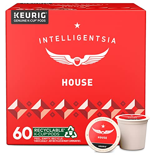 Intelligentsia Coffee, Light Roast K-Cup Coffee Pods for Keurig Brewers – House 60 Count with Flavor Notes of Milk Chocolate, Mandarin, and Apple (6 Boxes of 10 K-Cup Pods)
