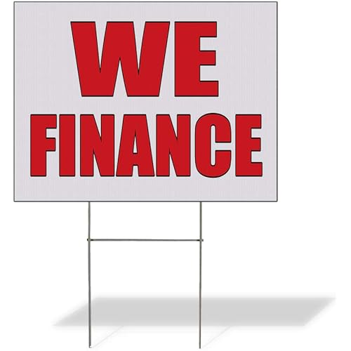 Fastasticdeals Weatherproof Yard Sign We Finance Auto Body Shop Car Repair B White Lawn Garden Financing 18x12 Inches 1 Side Print