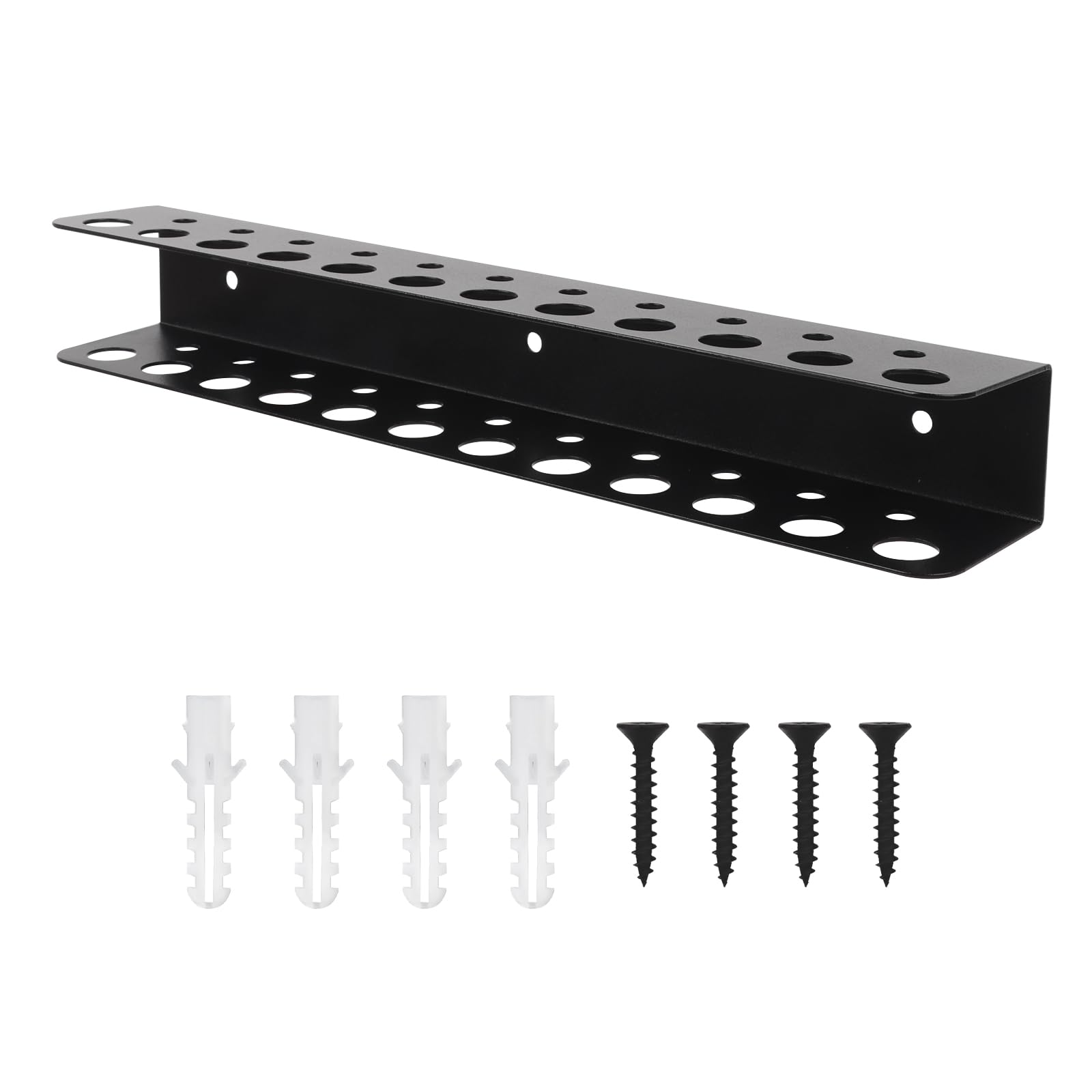 Ruaizel Tool Storage Wall Mounted,32cm Metal Screwdriver Holder with 11+12 Slot, Screwdriver Rack for Garage, Workshop, Workbench, Tool Chest Cart